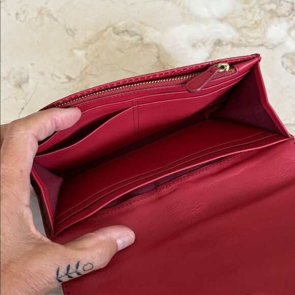 Frye Claude Brass Buckle Leather Wallet - Picture 5 of 9